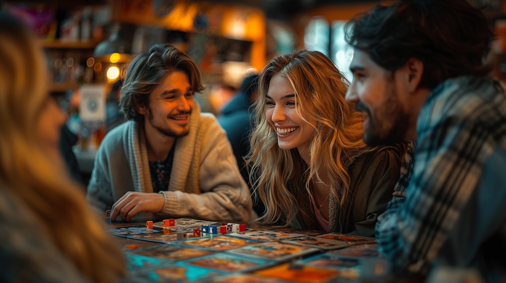 couples autour d'un jeu de société